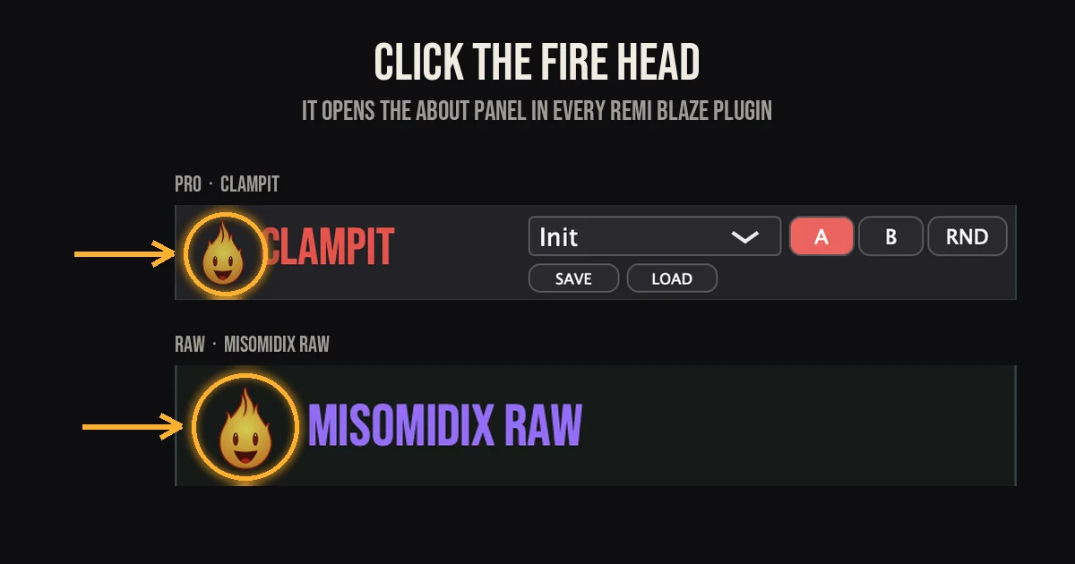 The top bars of Clampit and Misomidix Raw, with the Fire Head circled in each