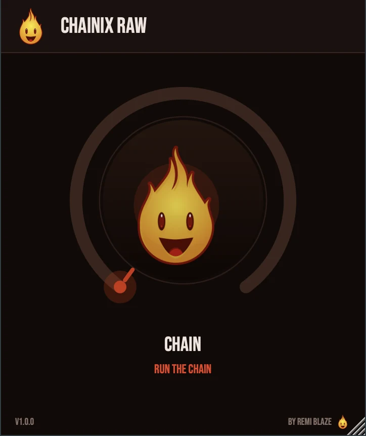 Chainix Raw: One-Knob FX Chain: plugin interface for Mac and Windows