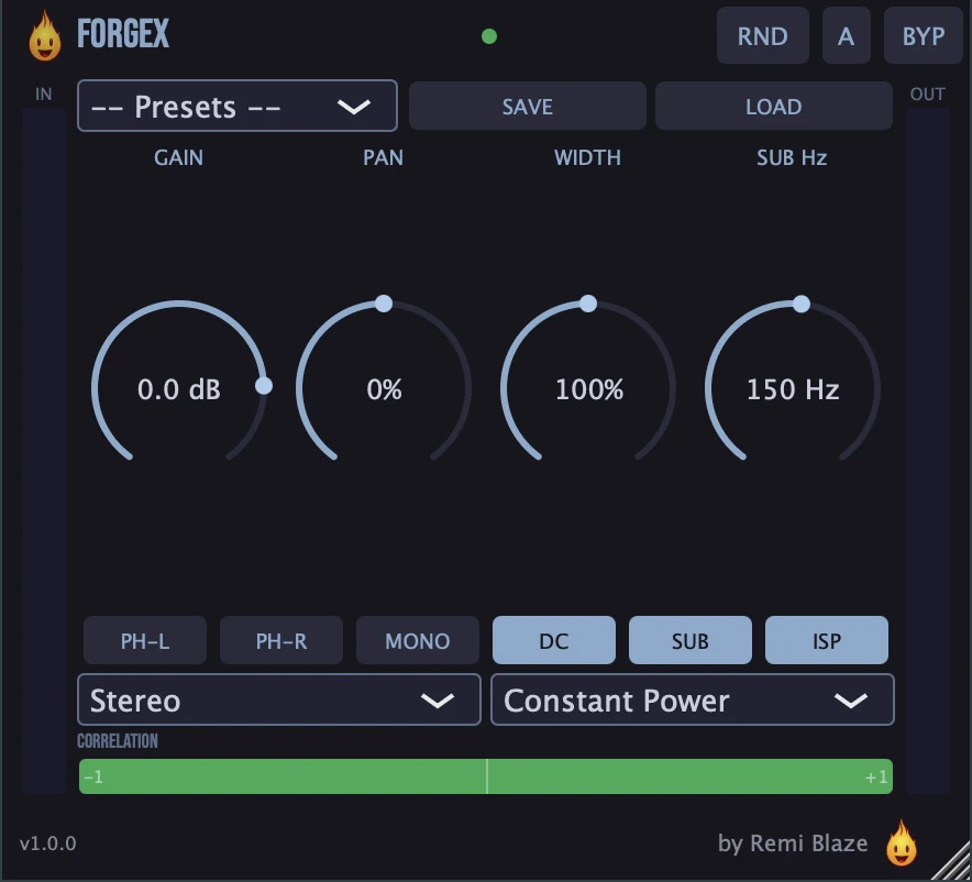 Forgex: A precision channel utility: plugin interface for Mac and Windows