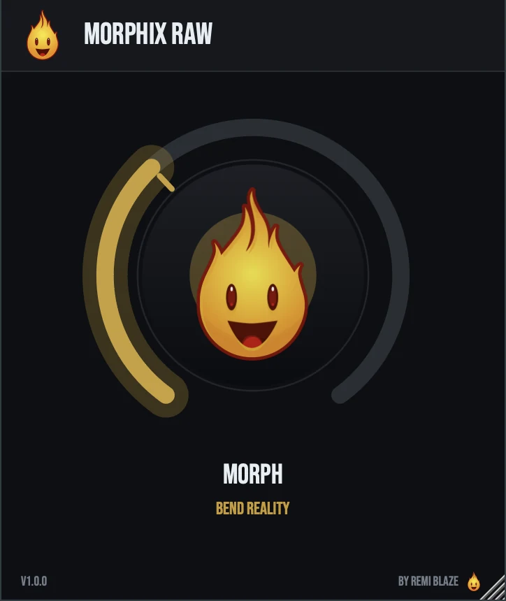 Morphix Raw: One-Knob Granular Morph: plugin interface for Mac and Windows