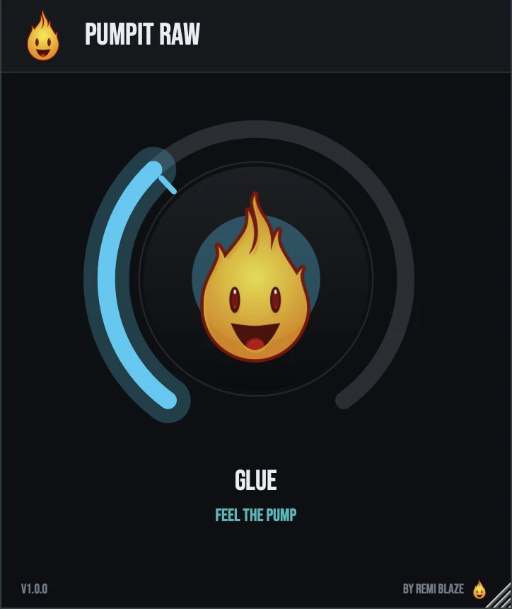 Pumpit Raw: One-Knob Sidechain Pump: plugin interface for Mac and Windows