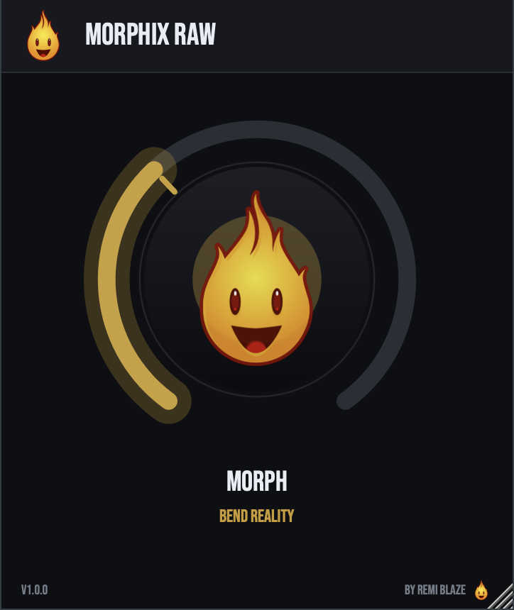 Morphix Raw — One-Knob Granular Morph — plugin interface for macOS (AU, VST3, Standalone)